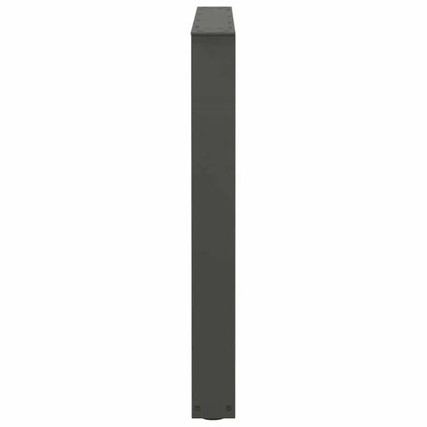 Side view of adjustable three piece steel dining table legs for tables and benches, customizable furniture support in durable anthracite finish