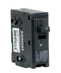 Black Siemens single pole thirty amp QP circuit breaker for one twenty volt load panels with a ten thousand amp rating.