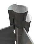 Close-up of Door Saver Hinge Pin Stop for Three Inch to Four and a Half Inch Residential Hinges Satin Nickel Finish by Nuk3y installed