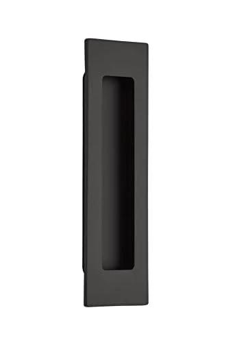 Modern Rectangular Flush Pull Handle In Flat Black Finish One And Three Quarters Inches Wide By Six Inches Long Sleek Minimalist Cabinet And Drawer Pull For Contemporary Kitchens And Bathrooms Durable Hardware With Hidden Mounting