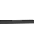 Top Shelf 84 Inch Wall Mounted Bathroom Sink In Matte Black Manmade Stone Basin, sleek design with double sink spaces.
