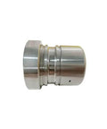 Waterjet check valve body for SP-71-9 pump, metal machined finish, front view