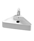 Personalized Triangle Bathroom Vessel Sink - High-Temperature, Space-Saving Wall-Mounted Corner Washbasin for Vanities - white ceramic