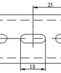 Diagram of One Meter Slotted Steel DIN Rail For Easy Snap Mounting In Panels 35mm Wide 7.5mm High RoHS Compliant with slots