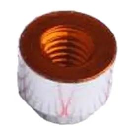 Top Shelf SMD Round Nut Surface Mount PC Board Column Spacer M3X3 Copper Tinned Hardware Kit, close-up of nut. 