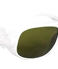 Game Changing Heavy Duty Ipl Safety Glasses And Laser Protection Goggles For Beauty Products, white frame with green lenses.