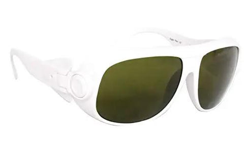 Game Changing Heavy Duty Ipl Safety Glasses And Laser Protection Goggles For Beauty Products, white frame with green lenses.