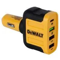 Rugged Four Port Usb C Car Charger Delivers Dead Serious 60W Fast Charging For Android Smartphones With A Gutsy Cigarette Lighter Adapter That Makes Highway Drives A Breeze in yellow and black with multiple USB ports.