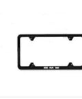 BMW Laser Slim Line Plate Black 82 12 0 042 710 OEM Direct Fit License Plate displaying sleek black frame with BMW emblem.