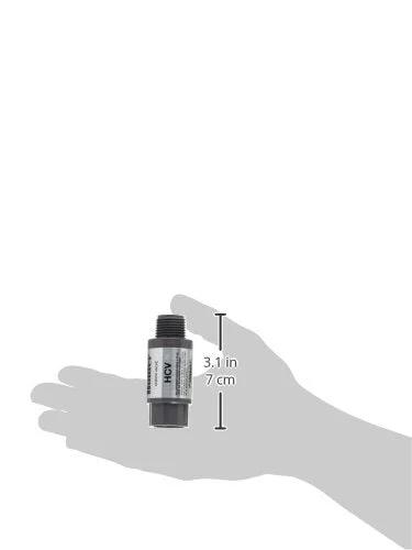 Hunter HC50F50M HCV 1/2-inch check valve; metallic fitting held in a hand, 3.1 inches tall.