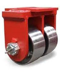 Top Tier Heavy Duty Rigid Caster Featuring Dual 8 Inch Forged Steel Wheels And Precision Tapered Roller Bearing For Rock Solid Cart Rolling On Concrete And Workshop Floors.
