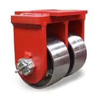 Top Tier Heavy Duty Rigid Caster Featuring Dual 8 Inch Forged Steel Wheels And Precision Tapered Roller Bearing For Rock Solid Cart Rolling On Concrete And Workshop Floors.