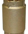 Front view of Merrill CVNL125 1-1/4 in no-lead brass inline check valve.