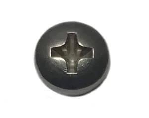 Close-up view of the No 10 X 1 Stainless Steel Pan Head Sheet Metal Screws Full Thread Phillips Drive Bright Finish Self Tapping 100 Count