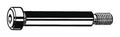 Illustration of Shoulder Bolt 5/8 x 2 1/2 Inch, Hex Socket Drive, Knurled Head, Plain Finish, Alloy Steel Shoulder Screw, Inch Measurements