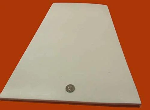 Virgin PTFE Sheet One Quarter Inch Thick Twelve By Twenty Four Inches Nonstick Fluoropolymer Sheet shown on orange background