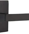 Slick Rectangular Rosette Dummy Set With Matching Dumont Lever in black finish for modern door hardware on thick doors