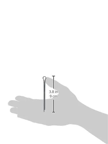 3/16 X 3 Inch Cotter Pin Extended Prong Zinc Finish 100 Pack shown with hand for scale, highlighting bulbous head and length.