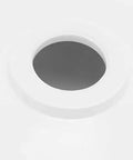 Close-up view of the drain hole in a Premium White Acrylic Vessel Sink for Bathroom - Easy Installat Sink for Cara, Campers & Yachts - Modern Design, & Lightweight.