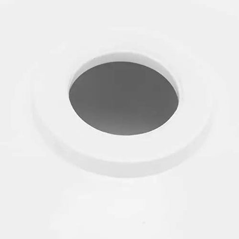 Close-up view of the drain hole in a Premium White Acrylic Vessel Sink for Bathroom - Easy Installat Sink for Cara, Campers & Yachts - Modern Design, & Lightweight.