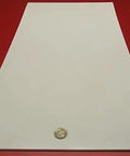 Virgin PTFE Flat Sheet One Eighth Inch Thick By 12 By 24 Inches, nonstick and chemical resistant, shown on a red background.