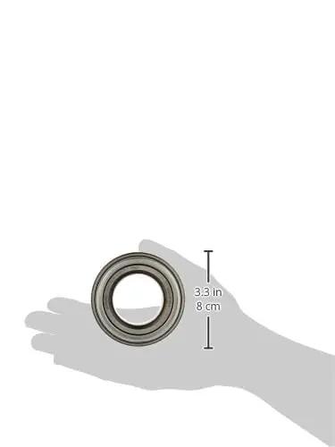 FW55 Ball Bearing Double Row Angular Contact 2 Shields shown in hand for size comparison, 3.3 in diameter.