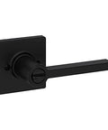 Casey Interior Privacy Door Lever With Lock For Bathroom And Bedroom Matte Black Reversible Turn Lock With Inside Release Tool Microban Protection Easy DIY Install With A Standard Screwdriver