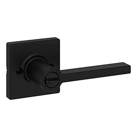 Casey Interior Privacy Door Lever With Lock For Bathroom And Bedroom Matte Black Reversible Turn Lock With Inside Release Tool Microban Protection Easy DIY Install With A Standard Screwdriver