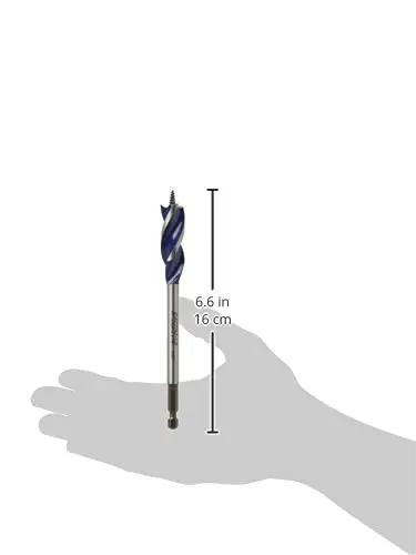 Tri Flute Five Eighths Inch By 6 Inch Wood Drill Bit Self Feeding Spade Bit For Fast Holes In Hardwood And Softwood shown in hand