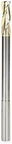 Extra Long CNC 2D And 3D Carving Flat Bottom Router Bit Beefed-Up Pro Grade ZrN Coated 0.10 Deg 46596, side view of shank and flutes