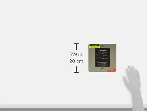 120/240V Panel Protector With No-Brainer 4-Mode Surge Protection in NEMA 1 Enclosure, shown with dimensions and hand for scale, Model 51120-1