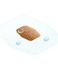Waterproof Clear Bandage with 360 Degree Seal and water droplets, highlighting protection from water, dirt, and germs.