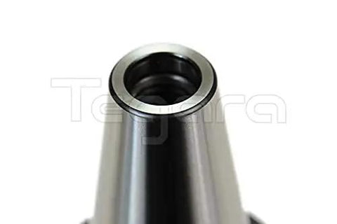 Close-up of CAT40 ER25 2.5 Inch Projection Collet Chuck Tool Holder, showing top view with metal finish.