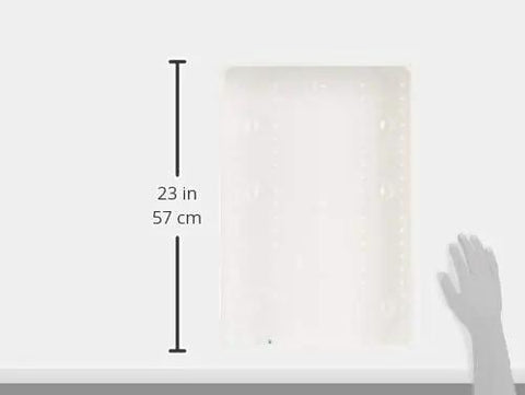 21-Inch SMC Structured Media Enclosure Only, Model 47605-21E, White, wall-mount cabinet size reference with hand and measurement