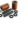 WP2300 Electric Pallet Jack Load Wheel Kit Beefed-Up Replacement Set For Pallet Jack, components laid out, durable wheels