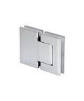Brushed Stainless Oil Dynamic 180 Degree Glass To Glass Hinge With Hold Open For Self Closing Doors Five Sixteenths To One Half Inch Thick Humidity Ready Adjustable Closing Speed A Solid Alternative To Floor Closers And Patch Fittings