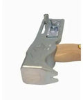 Solid 17 Oz Magnetic Roofing Hatchet With Built In Utility Blade And Sliding Gauge Heavy Duty Nail Claw Jobsite Beast Built Like A Tank Pro Tradesman Tool, showing handle and gauge.