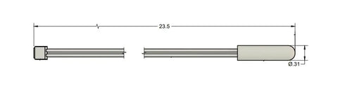 Premium Refrigerator Thermistor Replacement 241608401 With 12 Month Warranty And USA Support Easy Install diagram showing dimensions