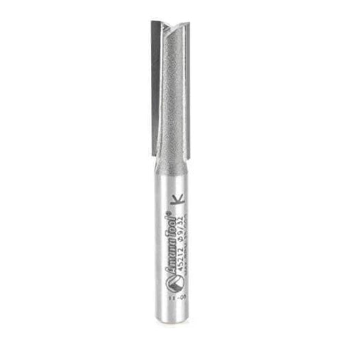 Pro Grade Solid Carbide Straight Plunge CNC Router Bit For Wood High Production With Diameter Nine Thirty Two Cutting Height One Inch