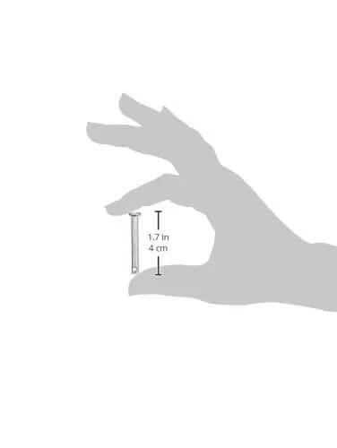 Person holding a Heavy Duty Steel Clevis Pin With Single Hole, Three Sixteenths Inch Diameter By One And A Half Inch Length, Zinc Plated.