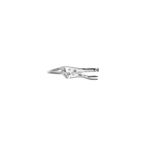 Hardcore Long Nose Locking Pliers With Built In Wire Cutter Heavy Duty Adjustable Vise Grips For Tricky Spots And Everyday Hardware Jobs Killer Grip Tool For Daily Grind, metallic finish, extended tapered tip.