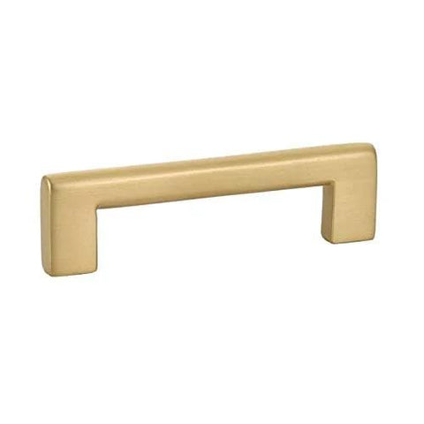 Emtek Trail Pull Center to Center 6 Inches Satin Brass US4 86164US4 cabinet hardware, front view