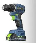 Top Shelf 21V Brushless Cordless Drill Kit With Half Inch Metal Chuck, side view, ergonomic design for screw driving and drilling.