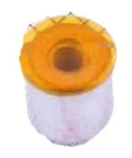 Premium Smd Round Standoff Nuts For Printed Circuit Boards Hella Tough Surface Mount Column Posts M2x4.5 Millimeter Tinned Steel Fasteners showing top view of nut with gold cap.