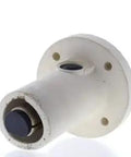 Heavy Duty White Male Electrical Receptacle Panel Outlet Box For Industrial Gear And Generator Hookups Built Like A Tank With Secure Locking Design And No Fuss Wiring Setup, side view showing locking mechanism.