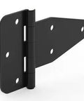 Rugged Black Flat Leaf Hinge For Heavy Doors And Truck Cabinets, 180 Degree Swing, Beefy Heavy Duty Steel, Flush Mount, Model 599.6.2