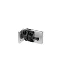 Built Different Heavy Duty Brushed Stainless Steel Gate Latch For Half Inch Tempered Glass Out Swing Pool Gate Wall Or Square Post Mount Dead Simple Installation, side view of latch.
