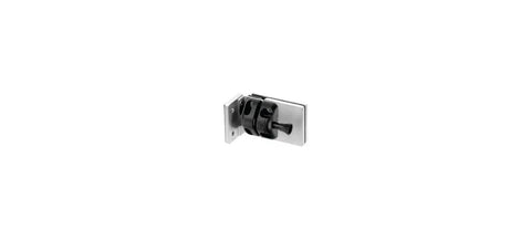 Built Different Heavy Duty Brushed Stainless Steel Gate Latch For Half Inch Tempered Glass Out Swing Pool Gate Wall Or Square Post Mount Dead Simple Installation, side view of latch.