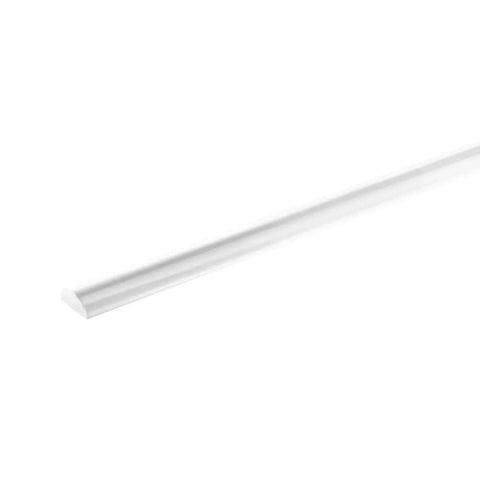 Clear Acrylic Shower Threshold And Drain Dam Strip Dapper Bathroom Water Barrier Half Inch Wide By Quarter Inch Tall 39 Inch Long shown from the side