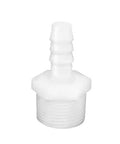 Heavy Duty Plastic Hose Barb Fittings 1/2 Inch Barb To 3/4 Inch NPT Male Thread Pipe Adapter Connector Kit 600 Pack Solid white plastic connector